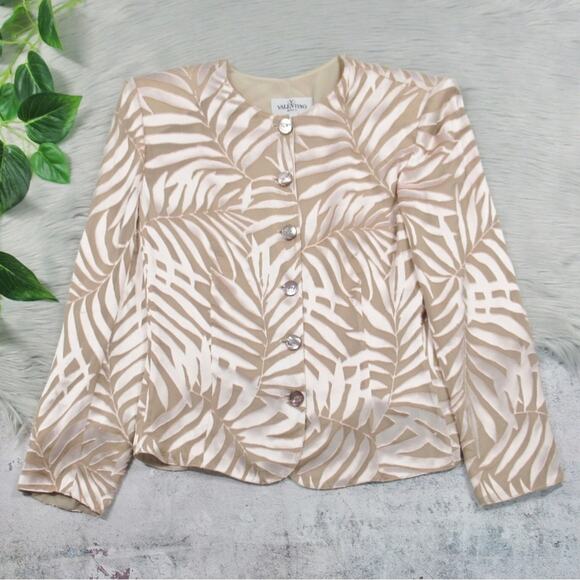 VALENTINO Miss V Vintage Silk Blend 2-Pc Skirt & Jacket Set Women’s Size 10 - Picture 3 of 13